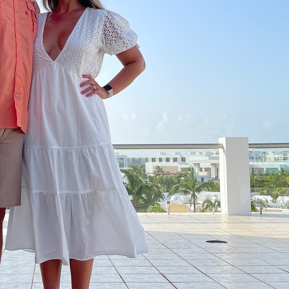 Blue Blush - White Dress